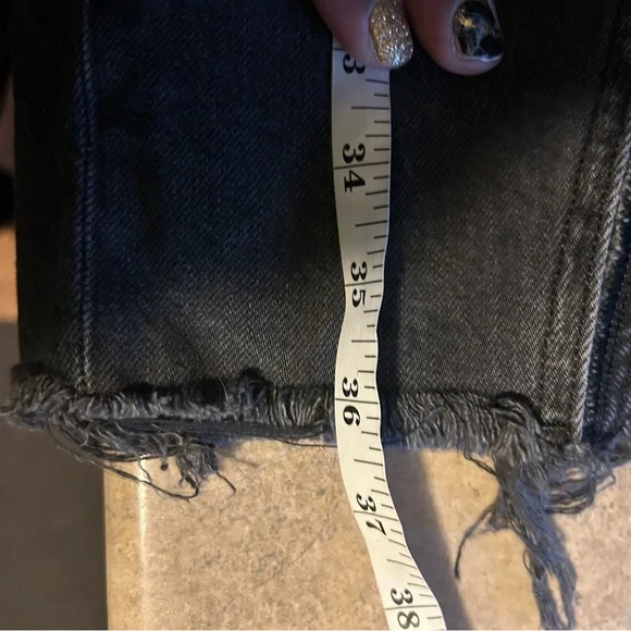 American Eagle Outfitters Skirt - 90’s hi-rise maxi black denim w/slit raw hem - Picture 11 of 11